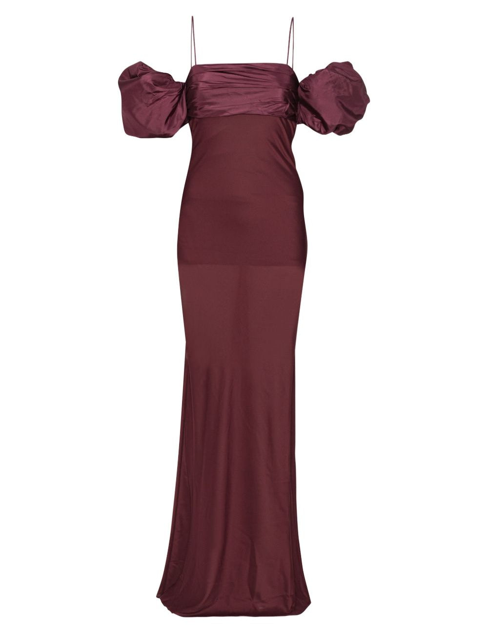 Abito con maniche a sbuffo in bordeax Rotate holiday - donna 
