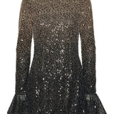 Miniabito con paillettes in nero e oro Rotate holiday - donna 