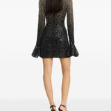 Miniabito con paillettes in nero e oro Rotate holiday - donna 