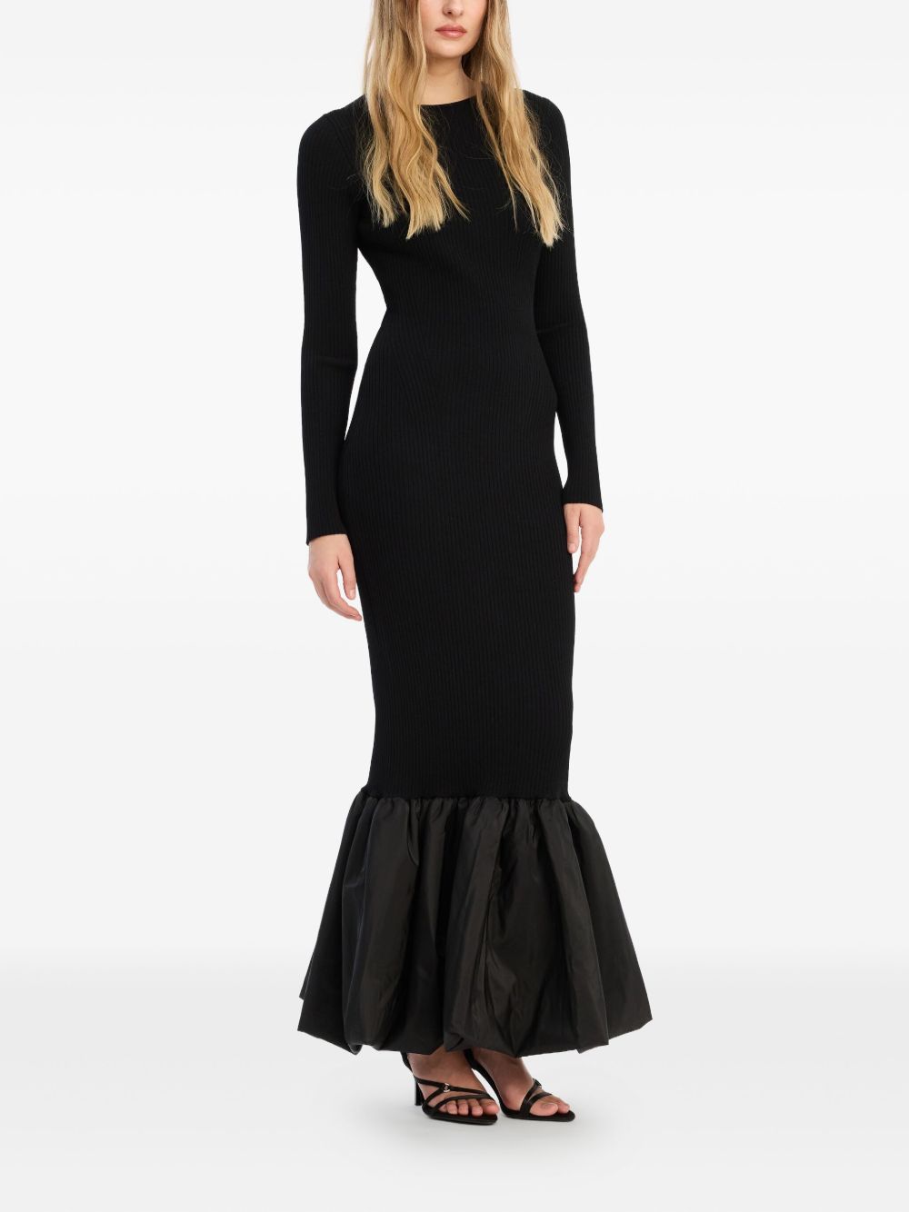 Abito a maniche lunghe con dettaglio cut-out in nero Rotate holiday - donna 