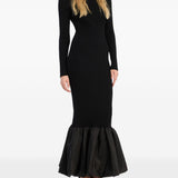 Abito a maniche lunghe con dettaglio cut-out in nero Rotate holiday - donna 