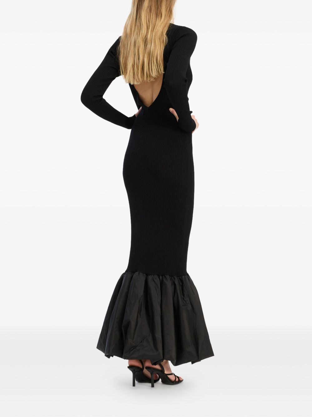 Abito a maniche lunghe con dettaglio cut-out in nero Rotate holiday - donna 