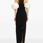 Abito lungo con maniche a palloncino in nero Rotate holiday - donna 