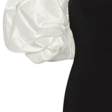 Abito lungo con maniche a palloncino in nero Rotate holiday - donna 