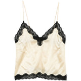 Top con bordi in pizzo in giallo Rotate x love stories - donna 