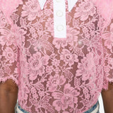 Polo in pizzo in rosa Rowen rose - donna 