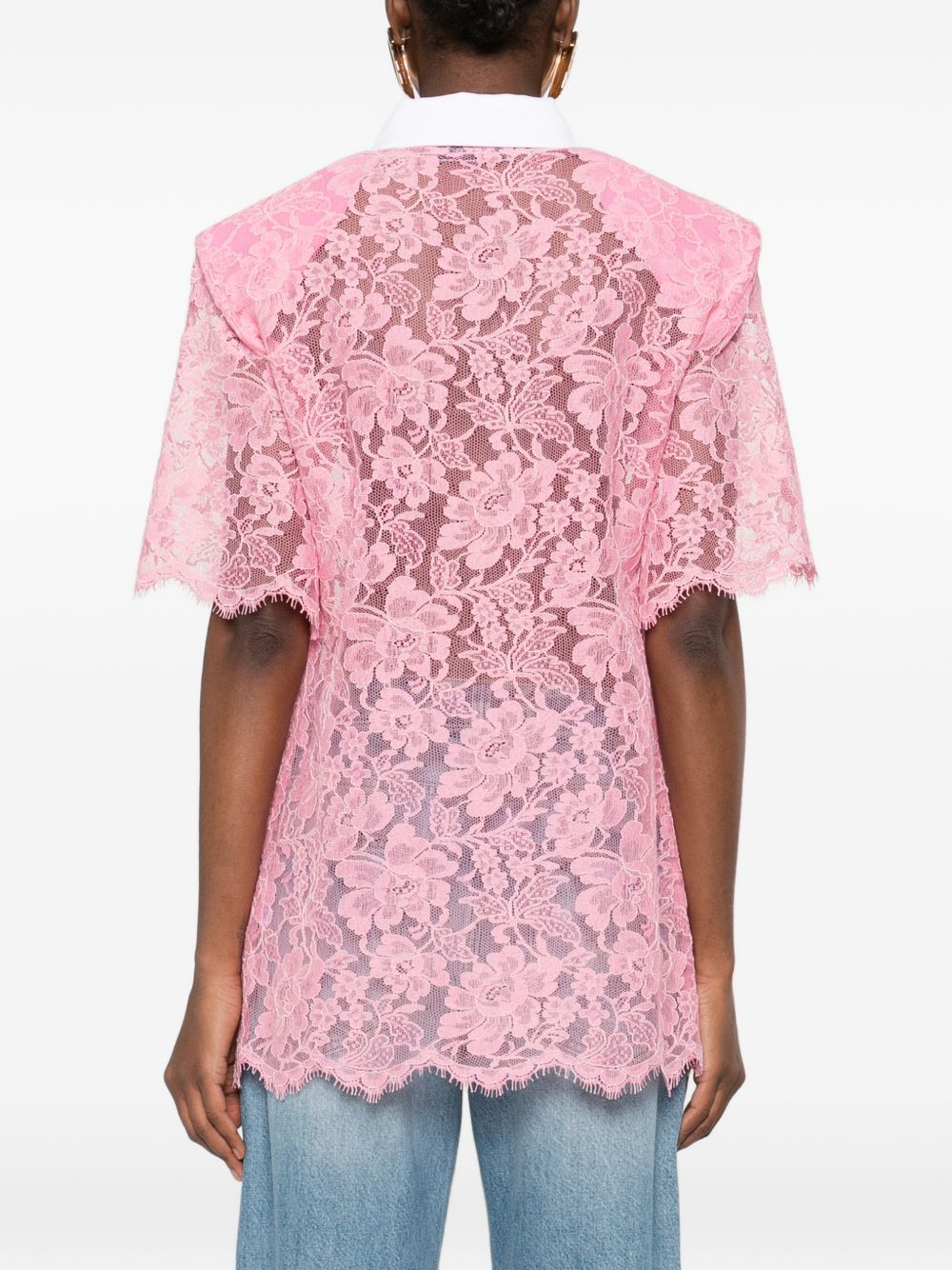 Polo in pizzo in rosa Rowen rose - donna 