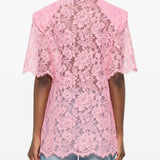 Polo in pizzo in rosa Rowen rose - donna 