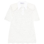 Polo con colletto in pizzo in bianco Rowen rose - donna 