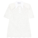 Polo con colletto in pizzo in bianco Rowen rose - donna 