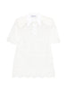 Rowen Rose white lace-collar polo shirt - women