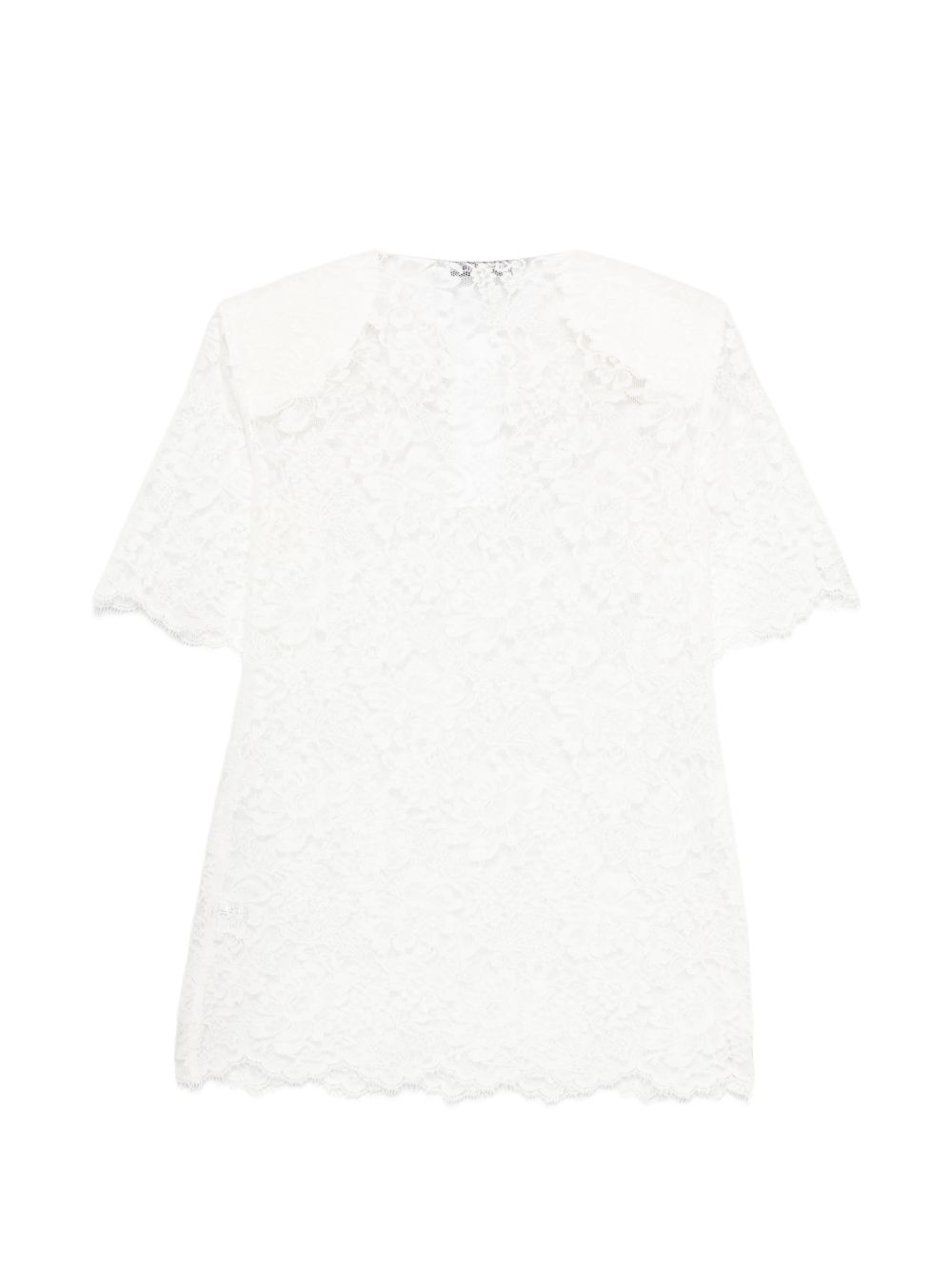 Polo con colletto in pizzo in bianco Rowen rose - donna 