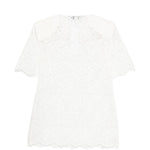 Polo con colletto in pizzo in bianco Rowen rose - donna 