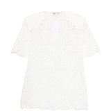 Polo con colletto in pizzo in bianco Rowen rose - donna 