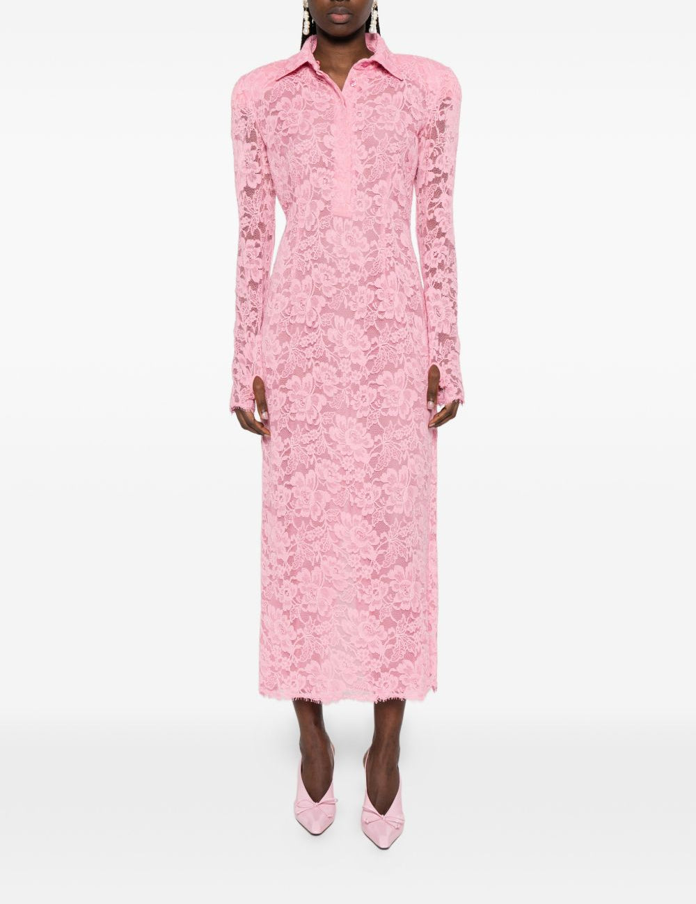 Abito in pizzo floreale in rosa Rowen rose - donna 