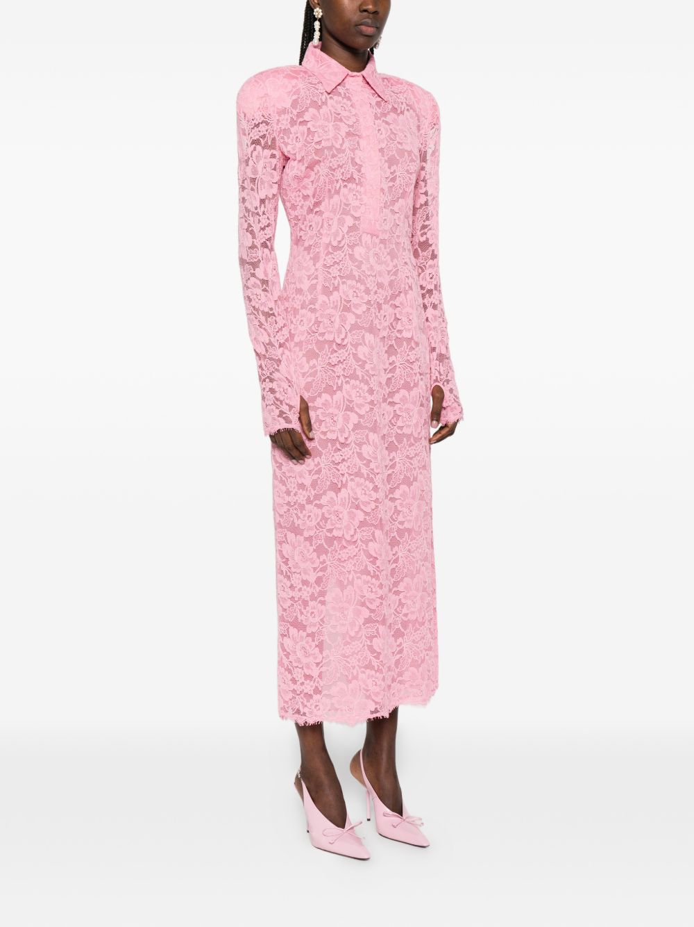 Abito in pizzo floreale in rosa Rowen rose - donna 