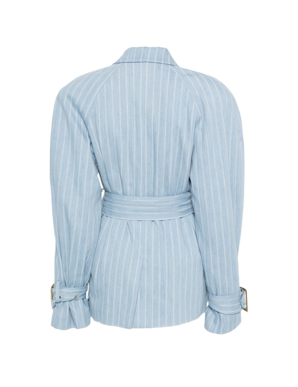 Giacca a righe con cintura in celeste Rowen rose - donna 