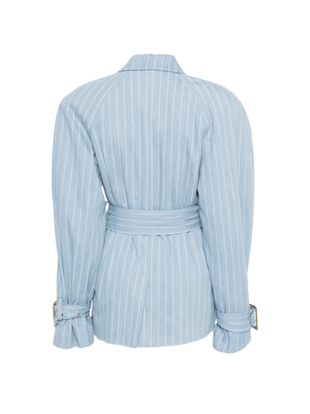 Giacca a righe con cintura in celeste Rowen rose - donna 