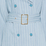 Giacca a righe con cintura in celeste Rowen rose - donna 