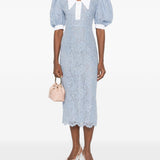 Abito midi con maniche a palloncino in azzurro Rowen Rose - donna 
