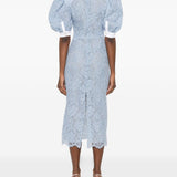 Abito midi con maniche a palloncino in azzurro Rowen Rose - donna 