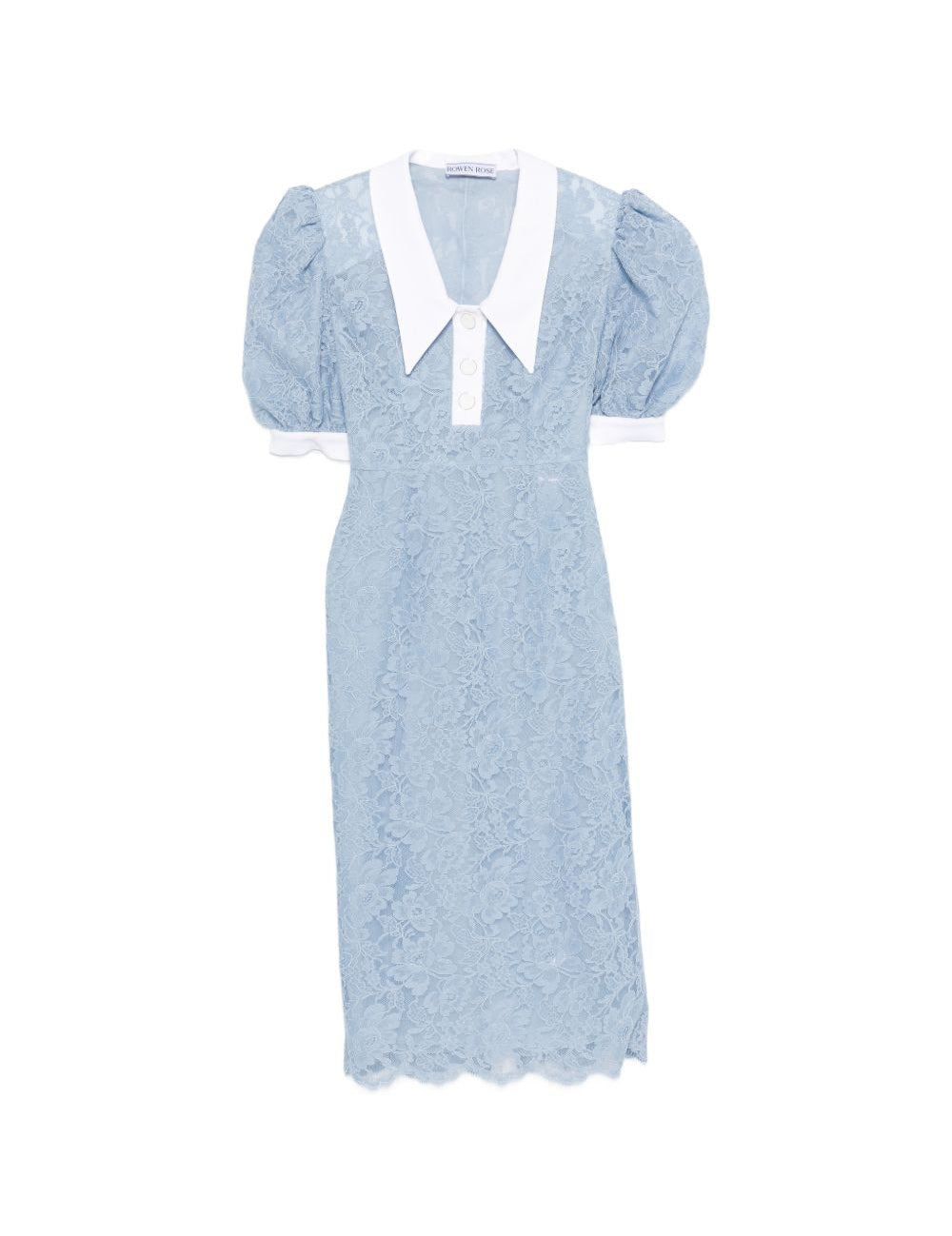 Abito midi con maniche a palloncino in azzurro Rowen Rose - donna 