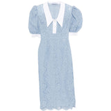 Abito midi con maniche a palloncino in azzurro Rowen Rose - donna 