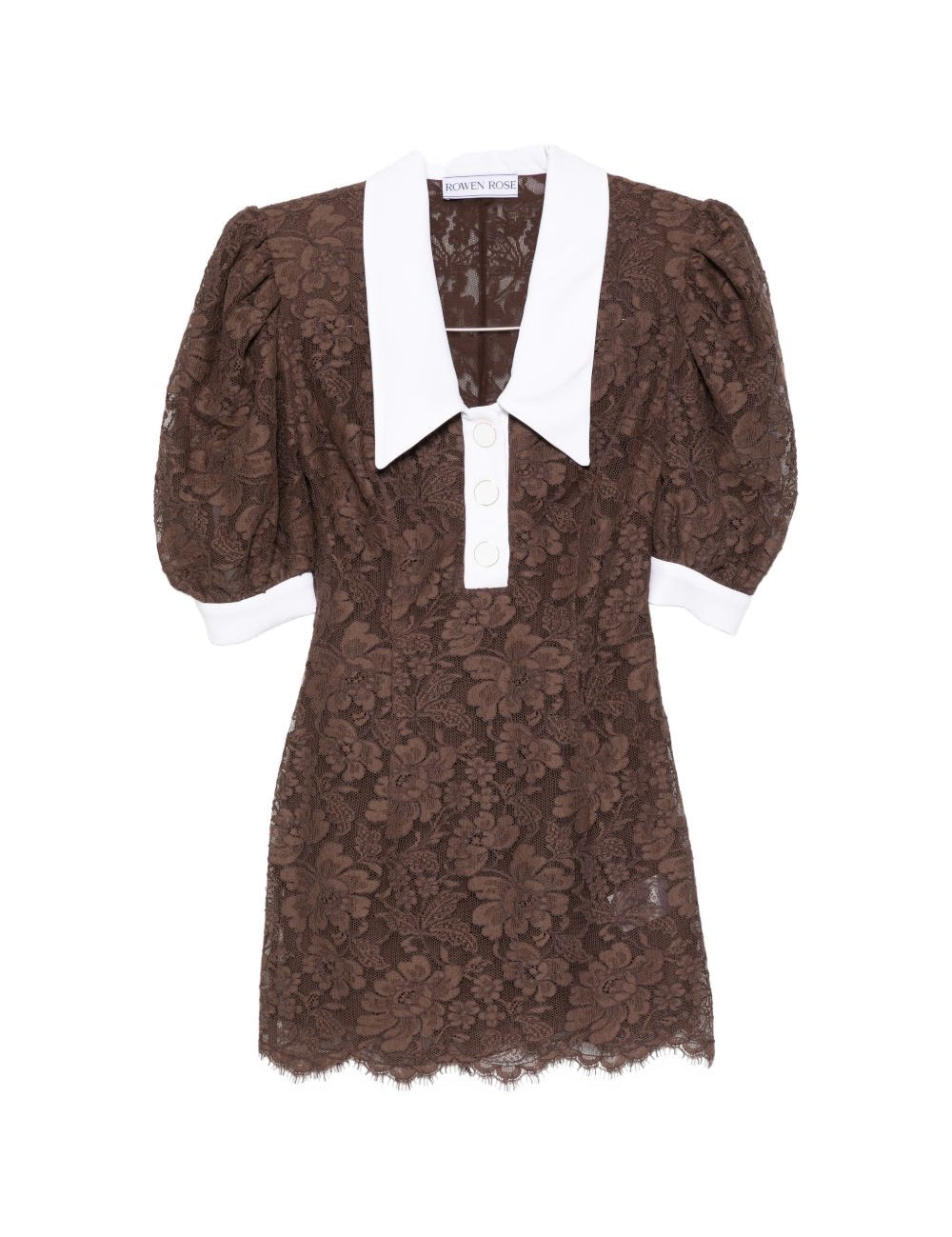 Abito mini con maniche a palloncino in marrone Rowen Rose - donna 