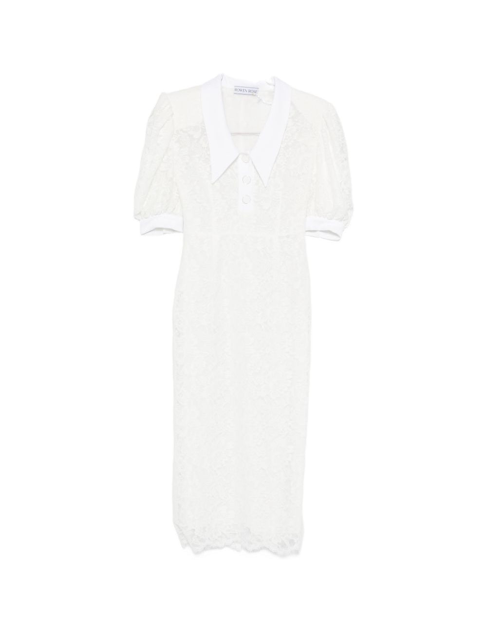 Abito midi con maniche a palloncino in bianco Rowen Rose - donna 