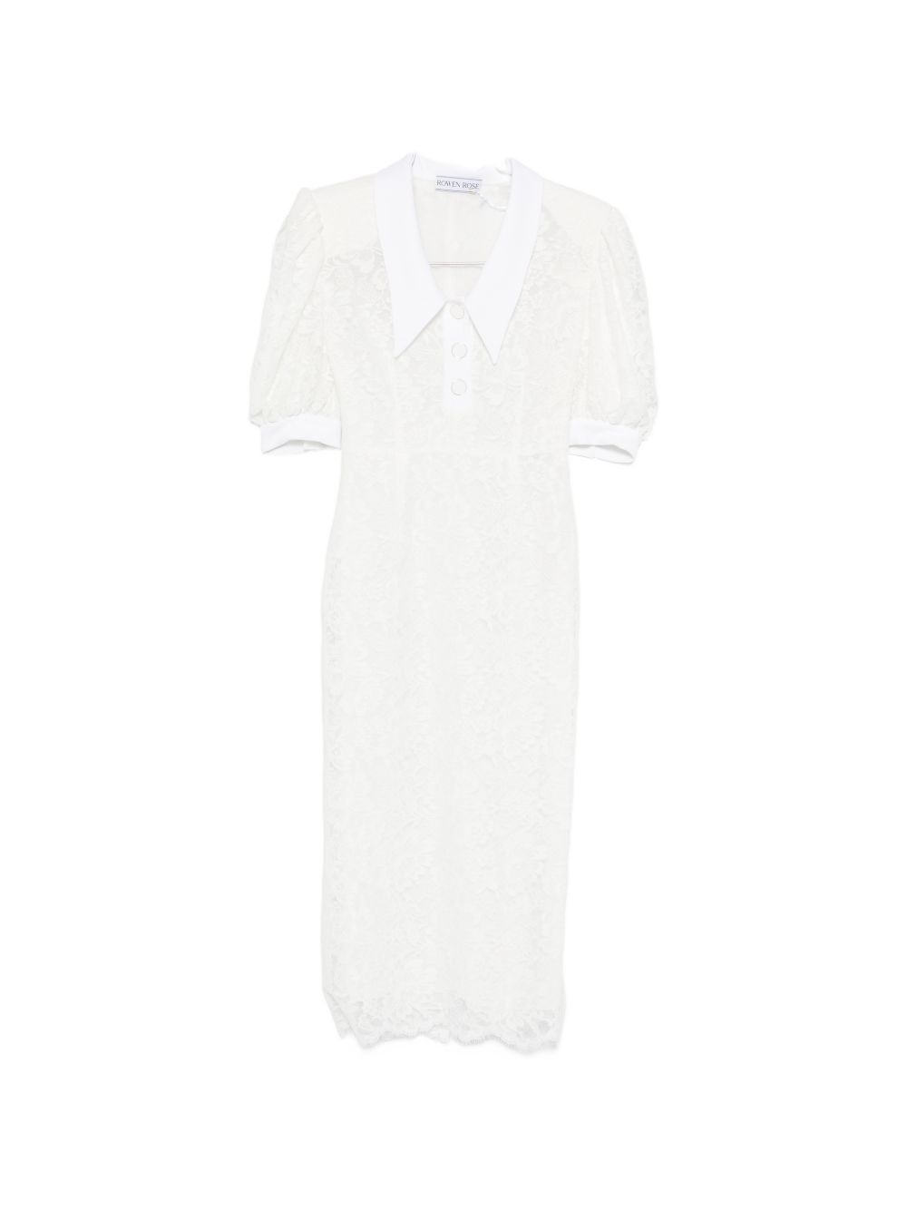 Abito midi con maniche a palloncino in bianco Rowen Rose - donna 