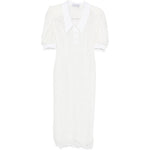 Abito midi con maniche a palloncino in bianco Rowen Rose - donna 
