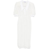 Abito midi con maniche a palloncino in bianco Rowen Rose - donna 