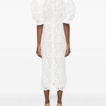 Abito midi con maniche a palloncino in bianco Rowen Rose - donna 