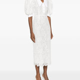 Abito midi con maniche a palloncino in bianco Rowen Rose - donna 
