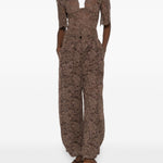 Pantaloni affusolati in pizzo in marrone Rowen rose - donna 
