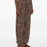 Pantaloni affusolati in pizzo in marrone Rowen rose - donna 