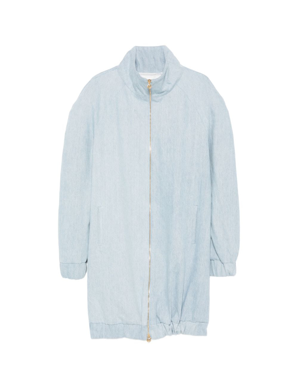 Giacca lunga con zip in azzurro Rowen Rose - donna 