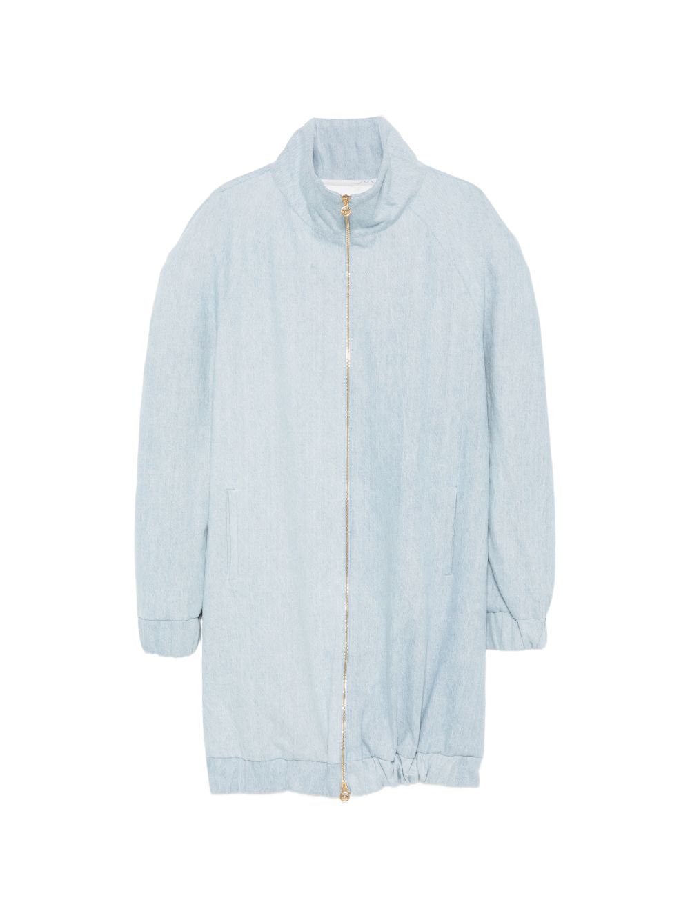 Giacca lunga con zip in azzurro Rowen Rose - donna 