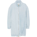 Giacca lunga con zip in azzurro Rowen Rose - donna 