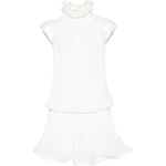 Abito mini plissettato bianco Rowen Rose - donna 
