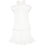 Abito mini plissettato bianco Rowen Rose - donna 