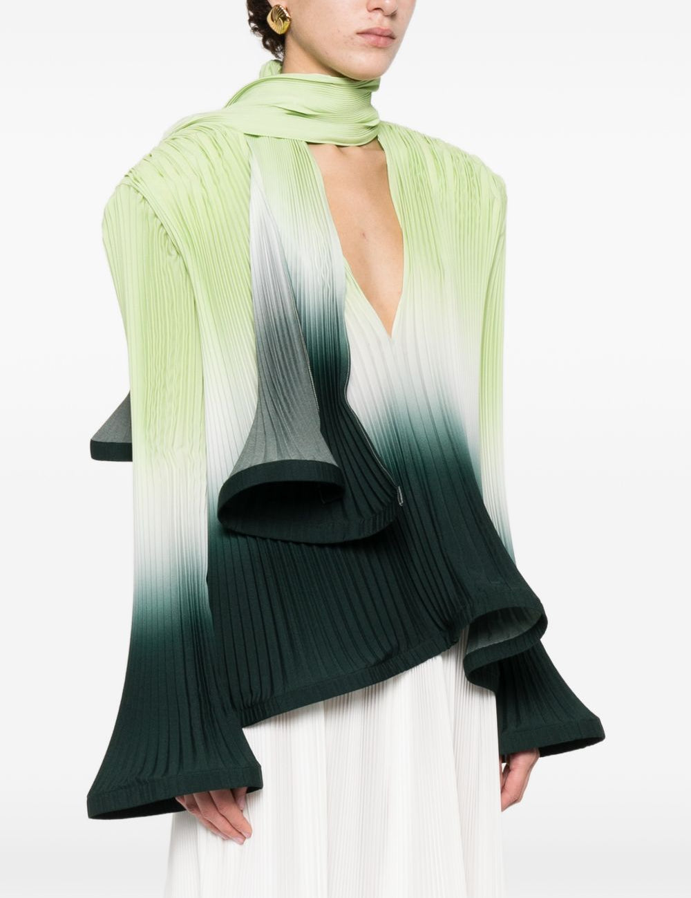 Blusa plissettata in verde degradè Rowen Rose - donna 