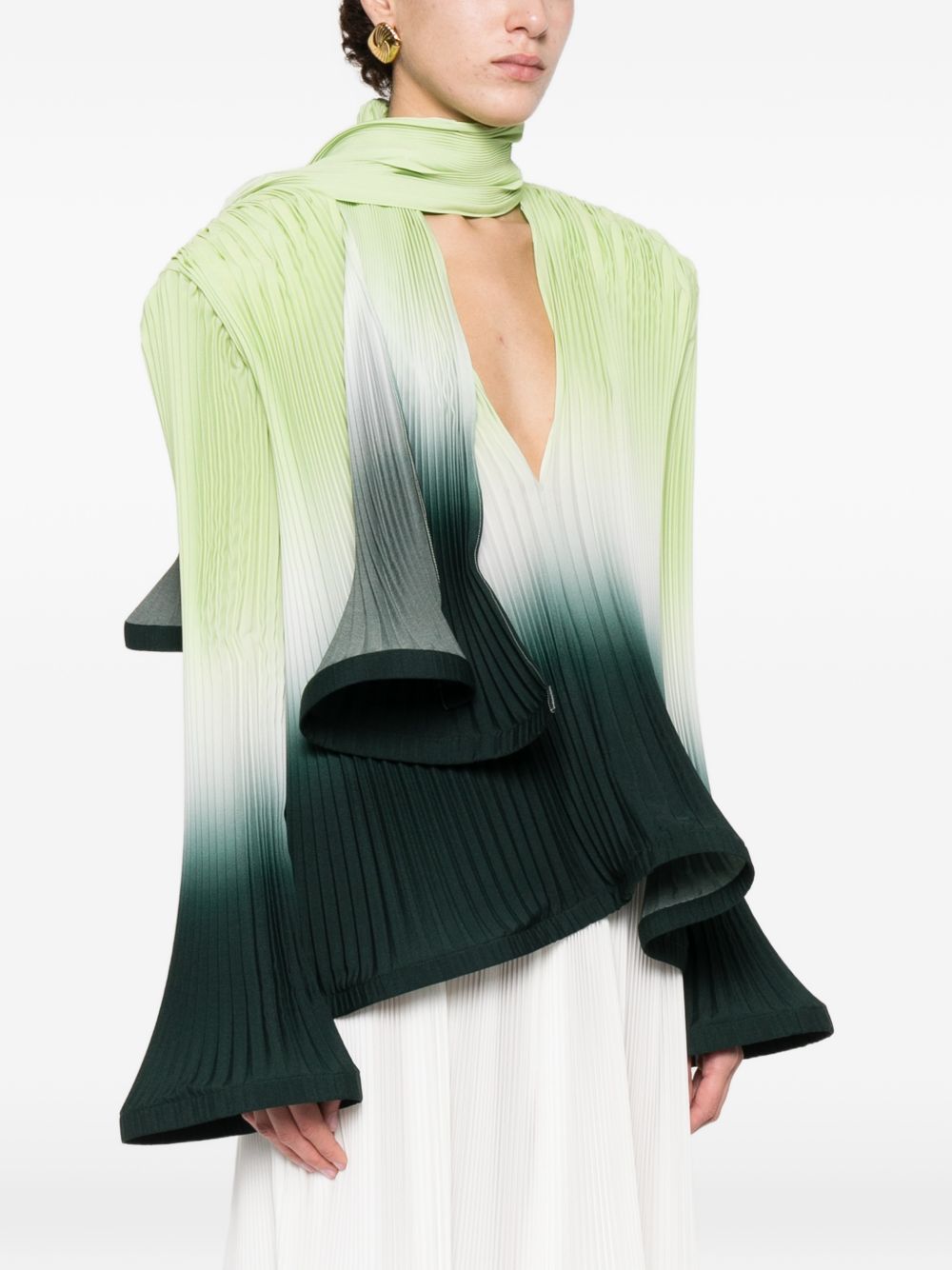 Blusa plissettata in verde degradè Rowen Rose - donna 