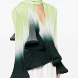 Blusa plissettata in verde degradè Rowen Rose - donna 