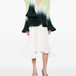 Blusa plissettata in verde degradè Rowen Rose - donna 