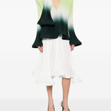 Blusa plissettata in verde degradè Rowen Rose - donna 