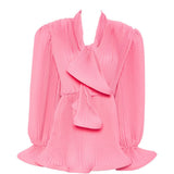 Abito corto con plissè in rosa Rowen Rose - donna 
