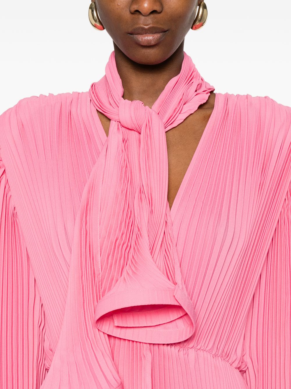 Abito corto con plissè in rosa Rowen Rose - donna 