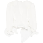 Blusa con rushes in bianco Rowen rose - donna 