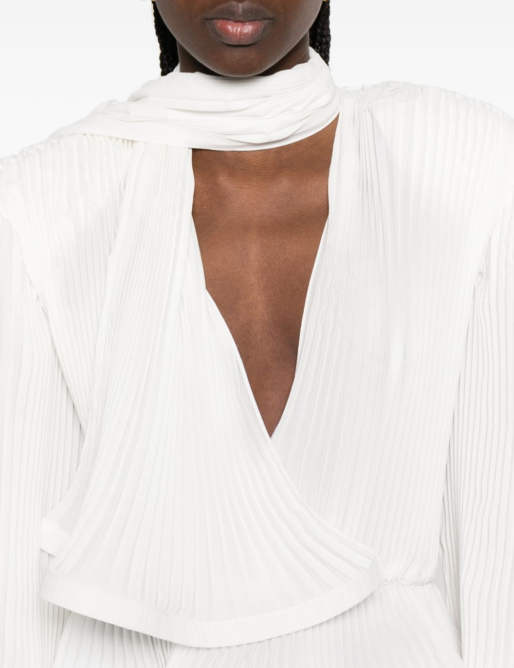 Blusa con rushes in bianco Rowen rose - donna 